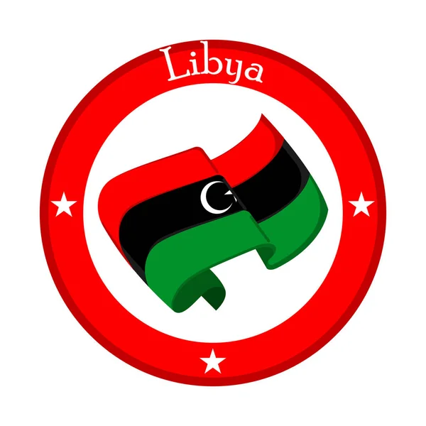 Bandera de Libia en una etiqueta — Archivo Imágenes Vectoriales