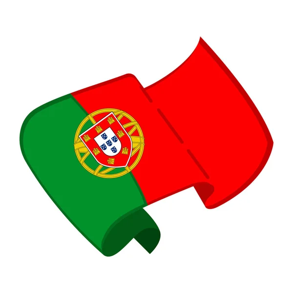 Na białym tle flaga Portugalii — Wektor stockowy