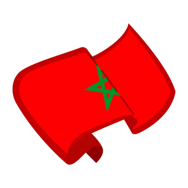 Drapeau isolé du Maroc — Image vectorielle