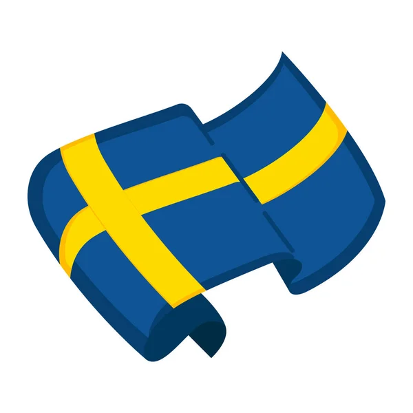 İzole İsveç bayrağı — Stok Vektör