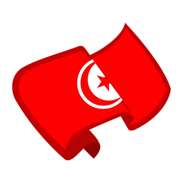 Izolované vlajka Tuniska — Stockový vektor