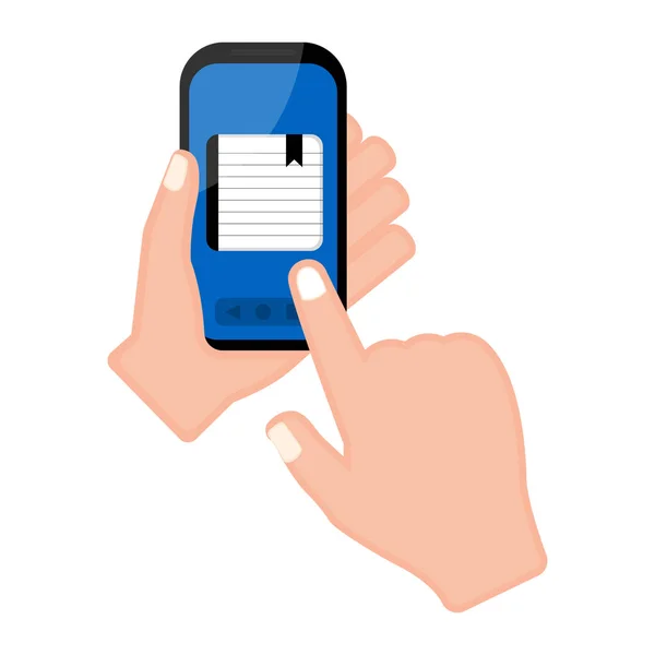 Χέρι που κρατάει ένα smartphone με μια εφαρμογή ατζέντα — Διανυσματικό Αρχείο