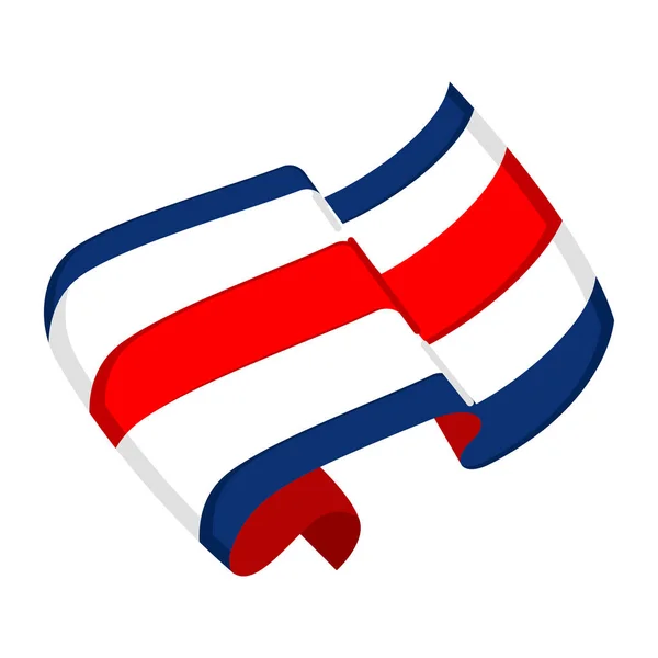 Na białym tle flaga Kostaryki — Wektor stockowy
