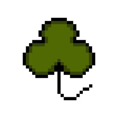 İzole pixelated yonca simgesi