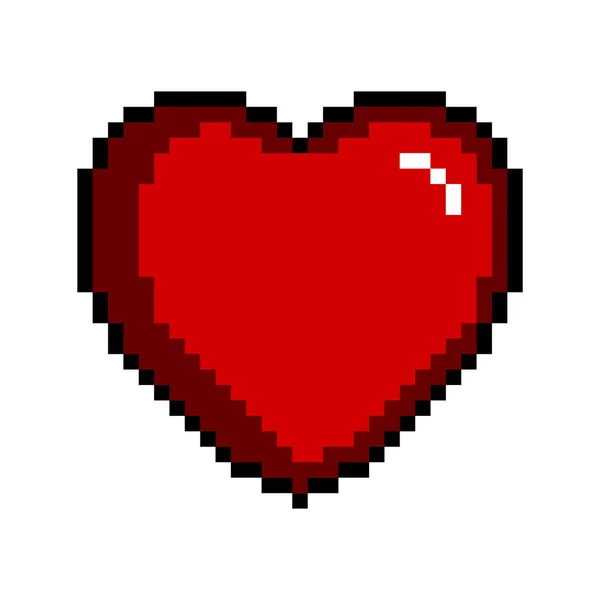 Isolée icône pixélisée coeur — Image vectorielle