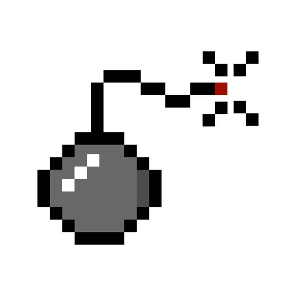 Isolato icona bomba pixelata — Vettoriale Stock
