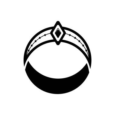 Bir yüzük silüeti. Vektör çizim tasarım