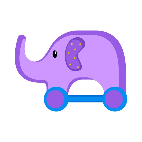 Ícone de brinquedo de elefante isolado — Vetor de Stock
