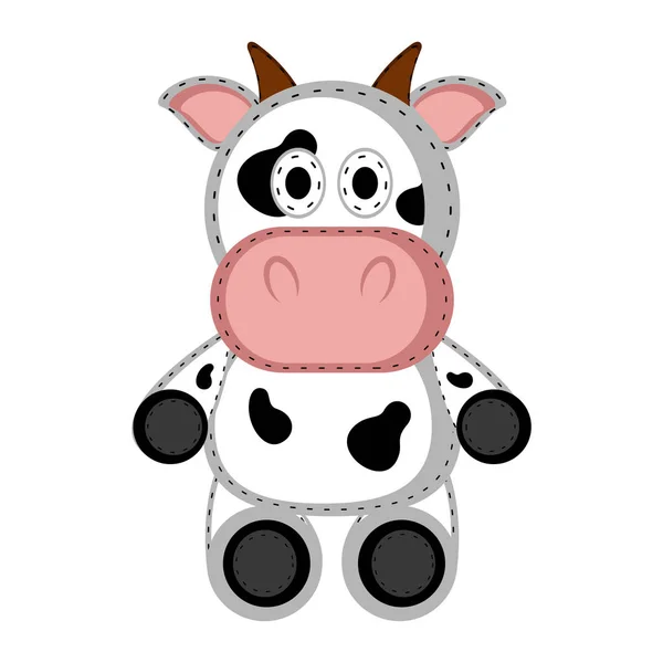 Icono de juguete de vaca relleno aislado — Vector de stock