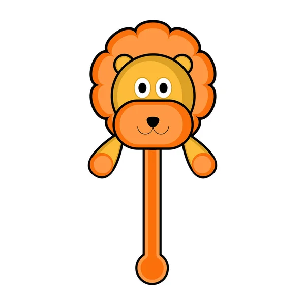 Isolierte Löwe Puppe Spielzeug-Ikone — Stockvektor