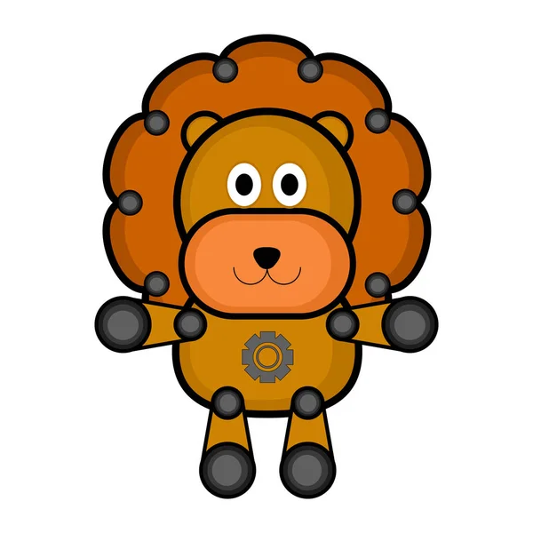 Isolated stuffed lion toy icon — Stock Vector