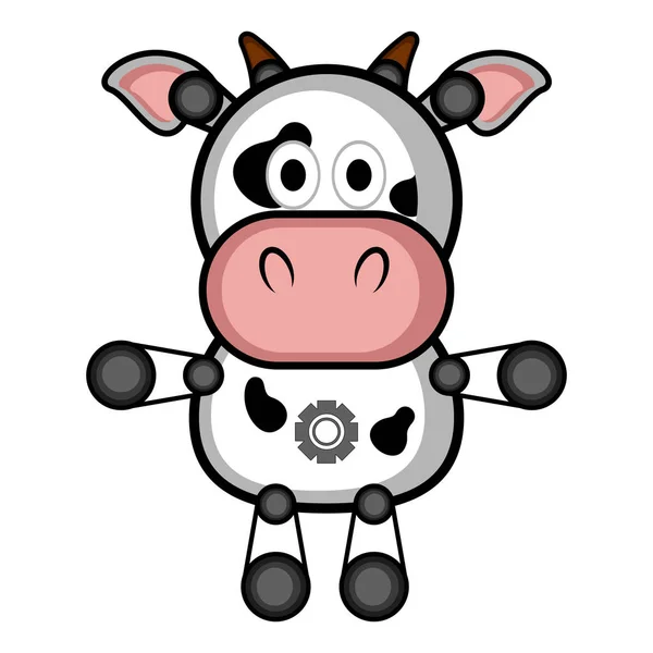 Geïsoleerde gevulde koe speelgoed pictogram — Stockvector