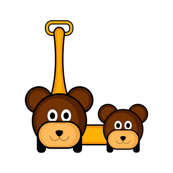 Isolée icône jouet ours — Image vectorielle