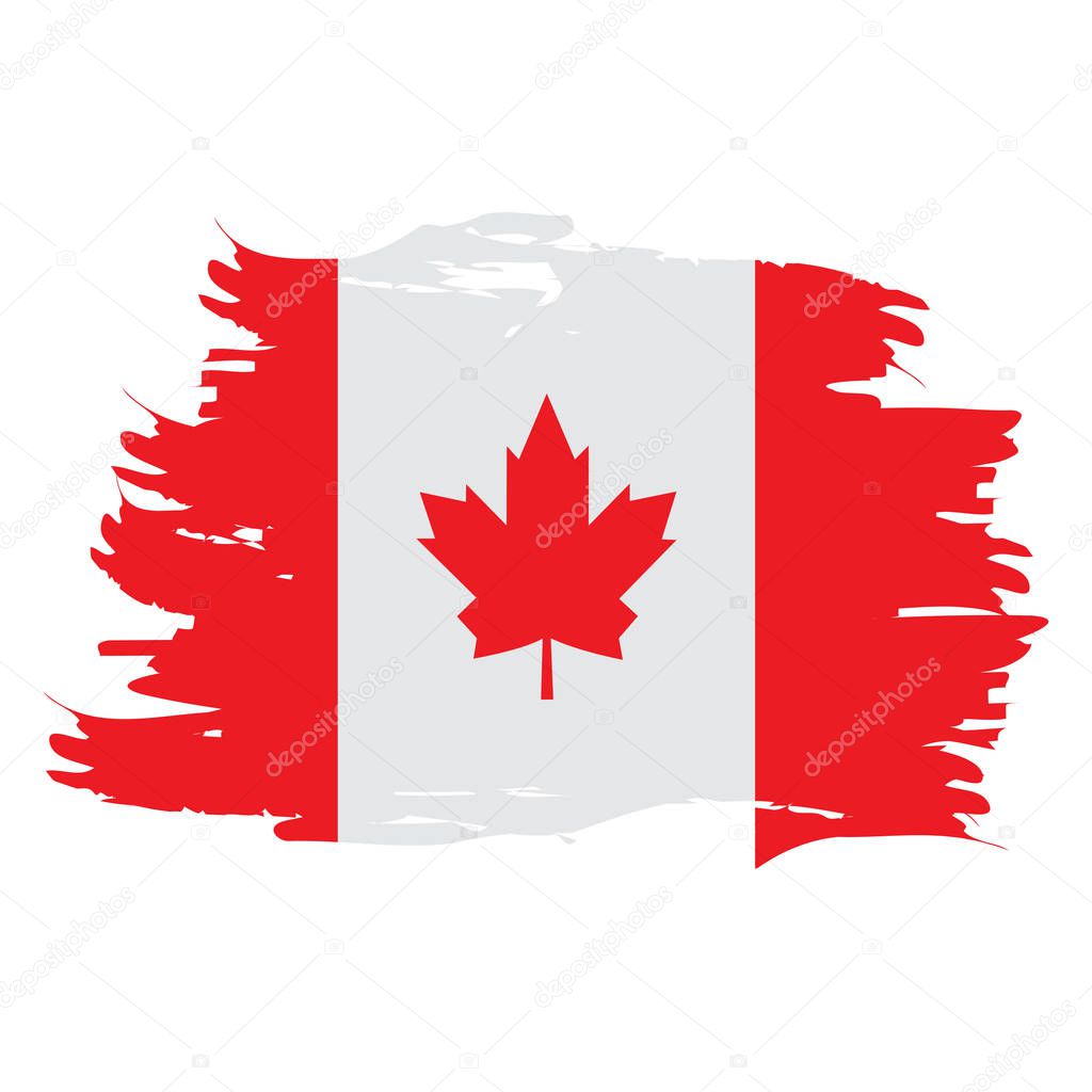Textured flag of Canada. Vector illustration design