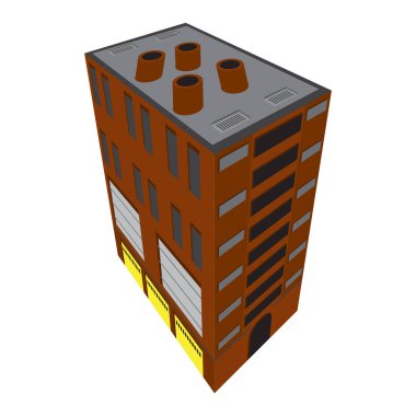 İzole izometrik apartmanın simgesi
