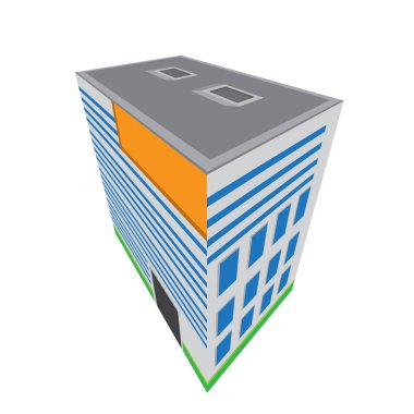 İzole izometrik apartmanın simgesi