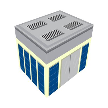 İzole izometrik apartmanın simgesi