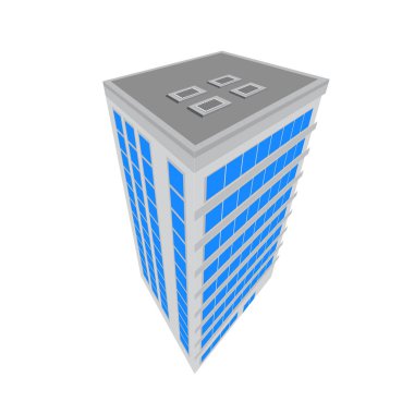 İzole izometrik apartmanın simgesi