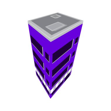 İzole izometrik apartmanın simgesi