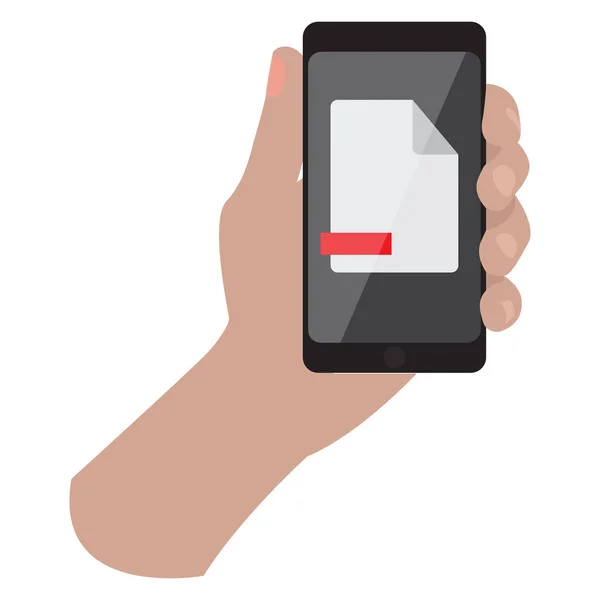 Ruka držící ikonu smartphonu — Stockový vektor