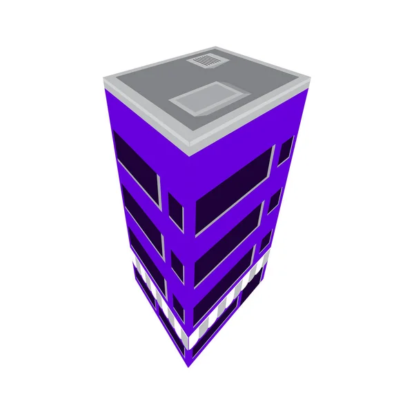 Ikone des isometrischen Mehrfamilienhauses — Stockvektor