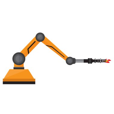 İzole endüstriyel robot kol simgesi