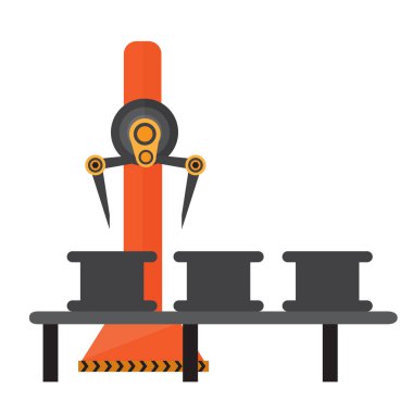 İzole endüstriyel robot kol simgesi