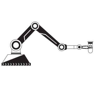 İzole endüstriyel robot kol simgesi