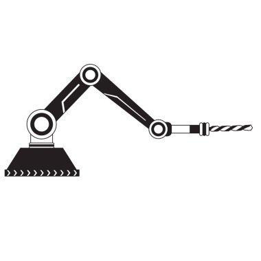 İzole endüstriyel robot kol simgesi