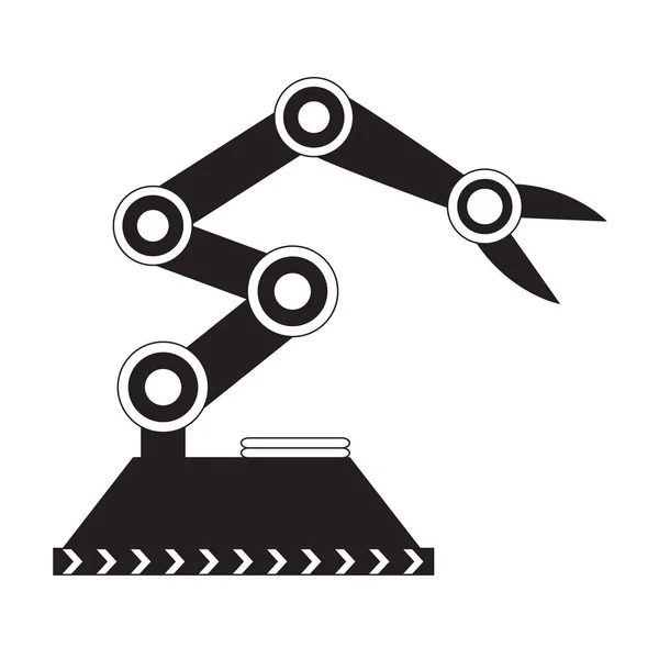 Geïsoleerde industriële robot arm pictogram — Stockvector