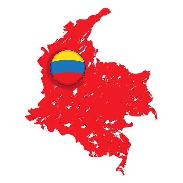 Egy címke Kolumbia Térkép — Stock Vector