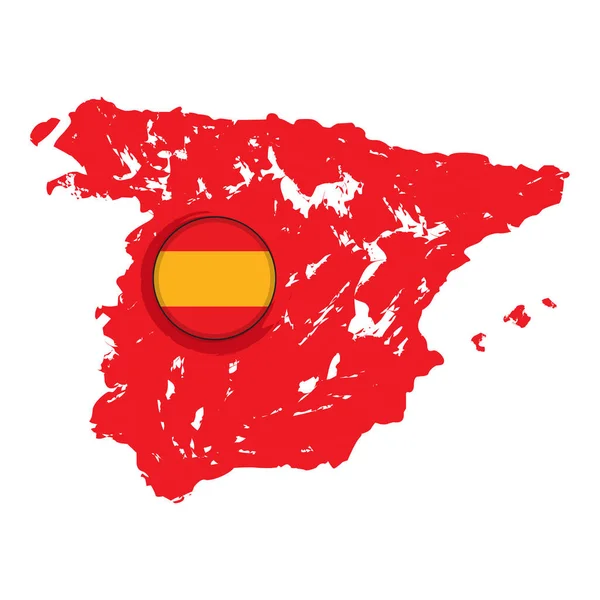 Carte de l'Espagne avec une étiquette — Image vectorielle