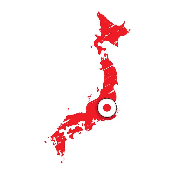 Mapa Japonii z etykiety — Wektor stockowy