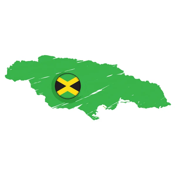 Mappa di Giamaica con un'etichetta — Vettoriale Stock