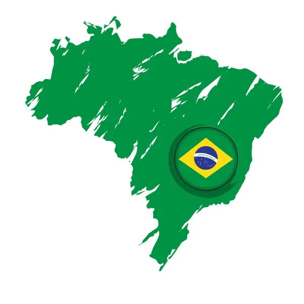 Mapa de Brasil con una etiqueta — Vector de stock