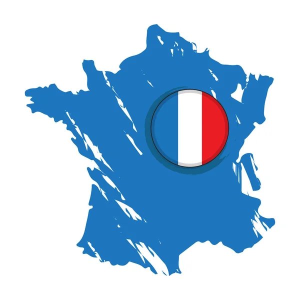 Χάρτης της Γαλλίας με μια ετικέτα — Διανυσματικό Αρχείο