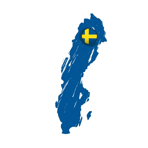 Mapa de Suecia con una etiqueta — Archivo Imágenes Vectoriales
