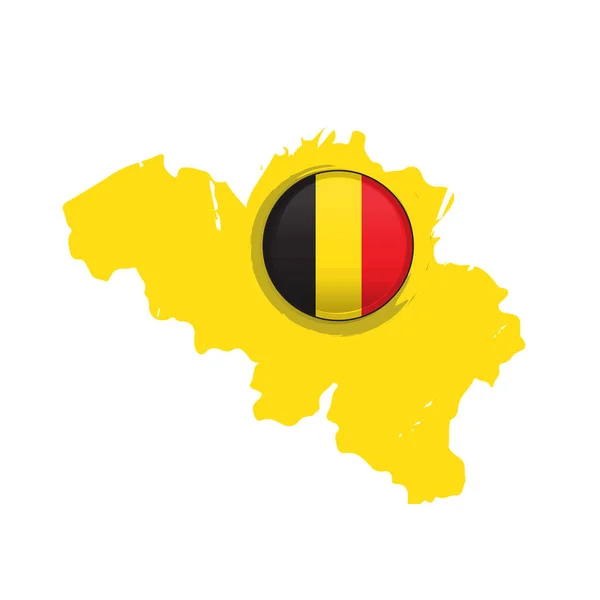 Carte de la Belgique avec un label — Image vectorielle