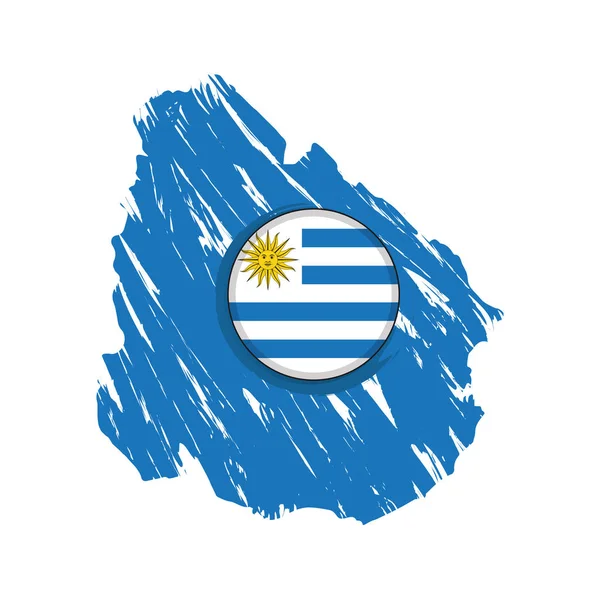 Mapa Uruguay s popiskem — Stockový vektor