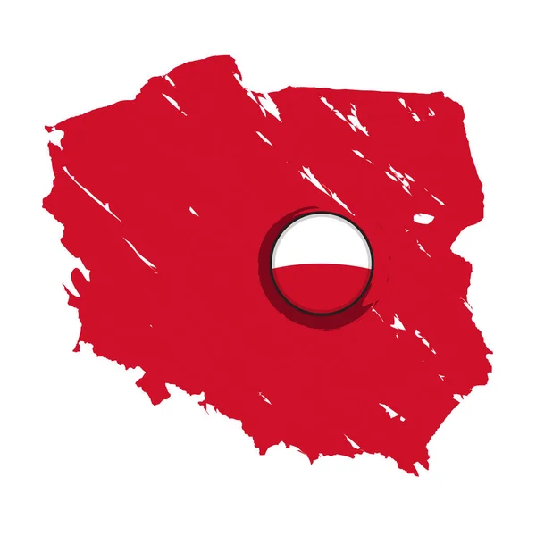 Karte von Polen mit einem Etikett — Stockvektor