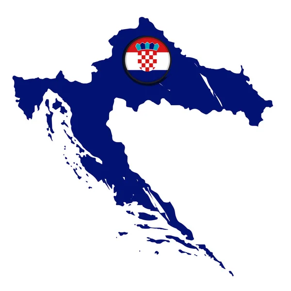 Karte von Kroatien mit einem Etikett — Stockvektor
