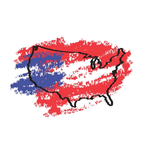 Bosquejo de un mapa de los Estados Unidos — Vector de stock