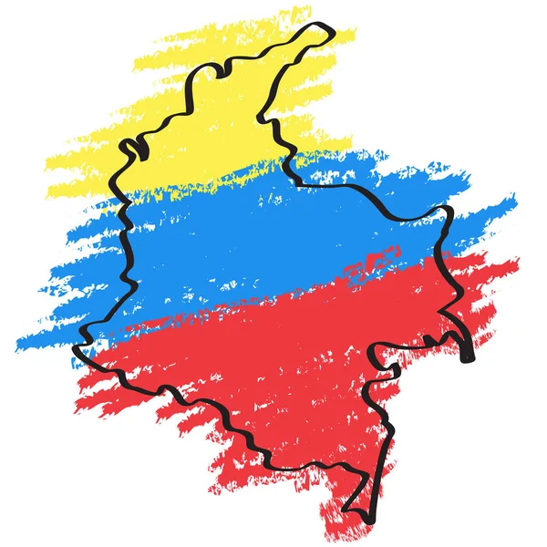 Náčrt aktivní zóny mapu Kolumbie — Stockový vektor