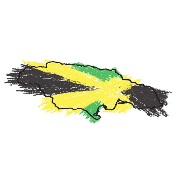 Skiss av en karta över Jamaica — Stock vektor