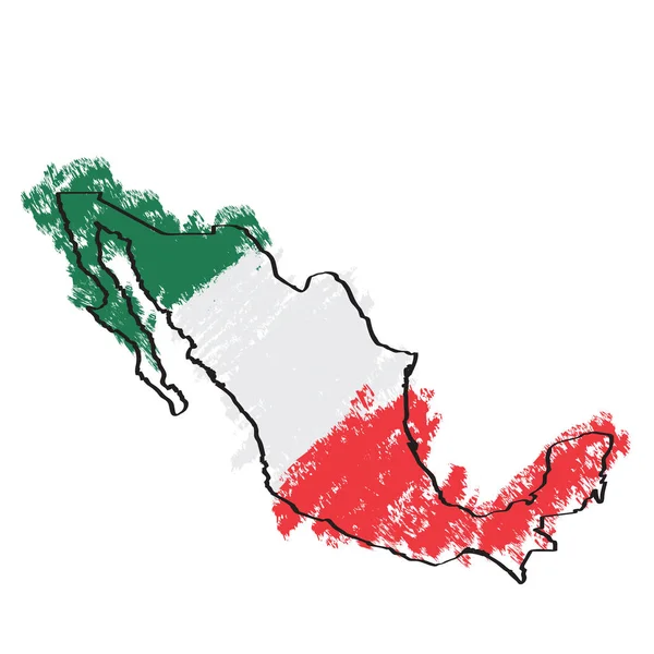 Σκίτσο του χάρτη του Μεξικού — Διανυσματικό Αρχείο