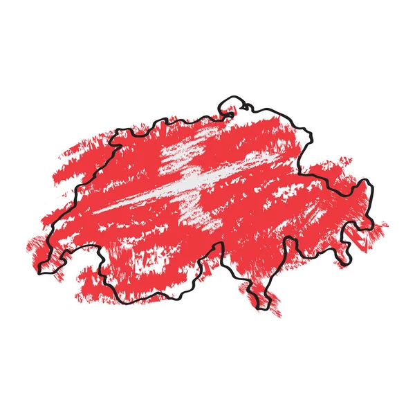 Skizze einer Landkarte der Schweiz — Stockvektor