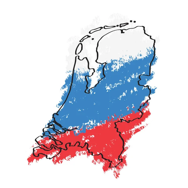 Bosquejo de un mapa de los Países Bajos — Vector de stock