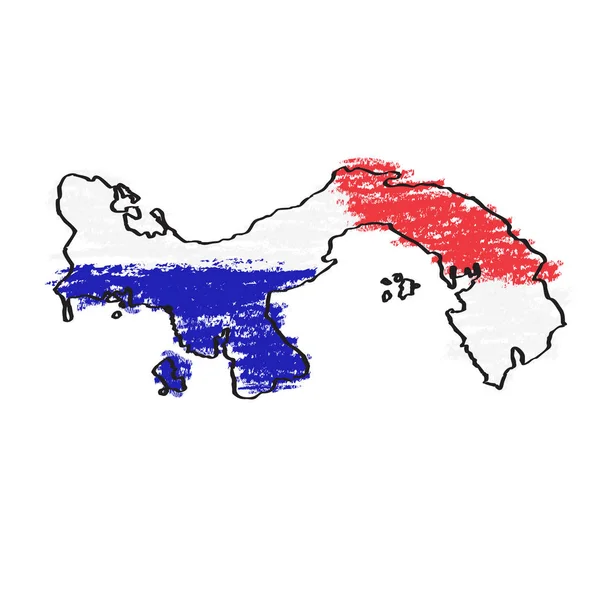 Bosquejo Mapa Panamá Diseño Ilustración Vectorial — Archivo Imágenes Vectoriales