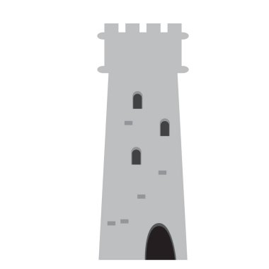 İzole Ortaçağ kule simgesi