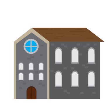 İzole Ortaçağ bina simgesini